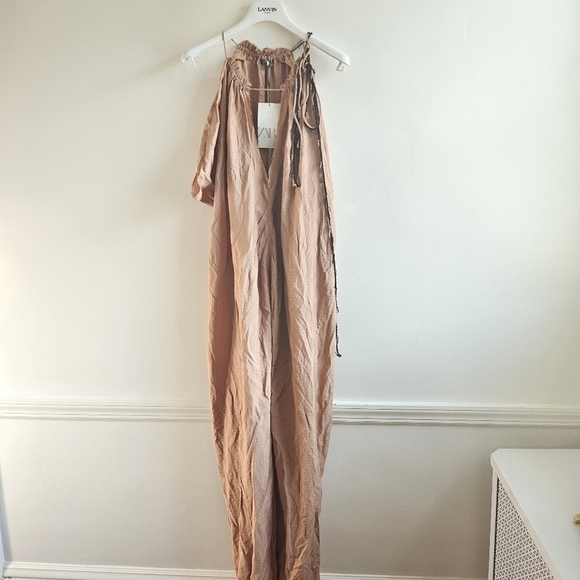 New Zara Kaftan Beaded Neckline Maxi Dress/Swim Beach Cover-Up  NWT XL - Picture 11 of 16